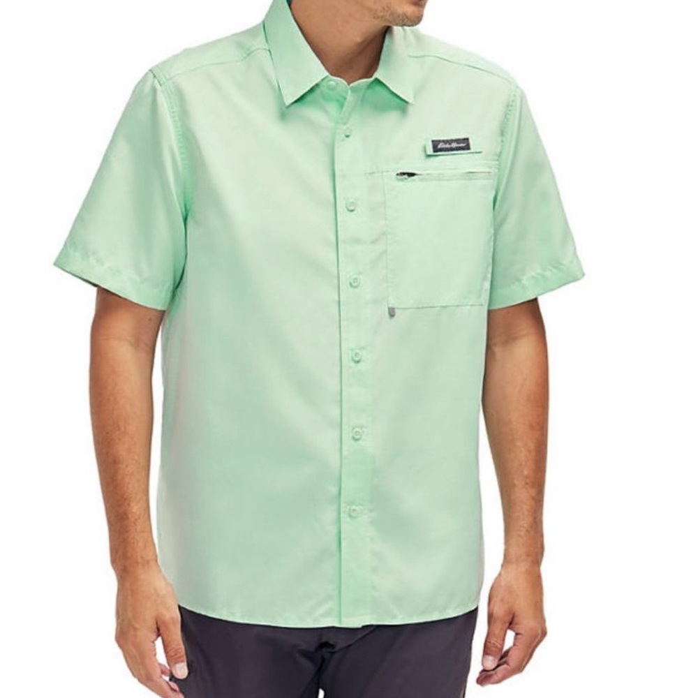 Eddie Bauer Tech Woven Shirt - Mens XXL - Blue Tint - NWT